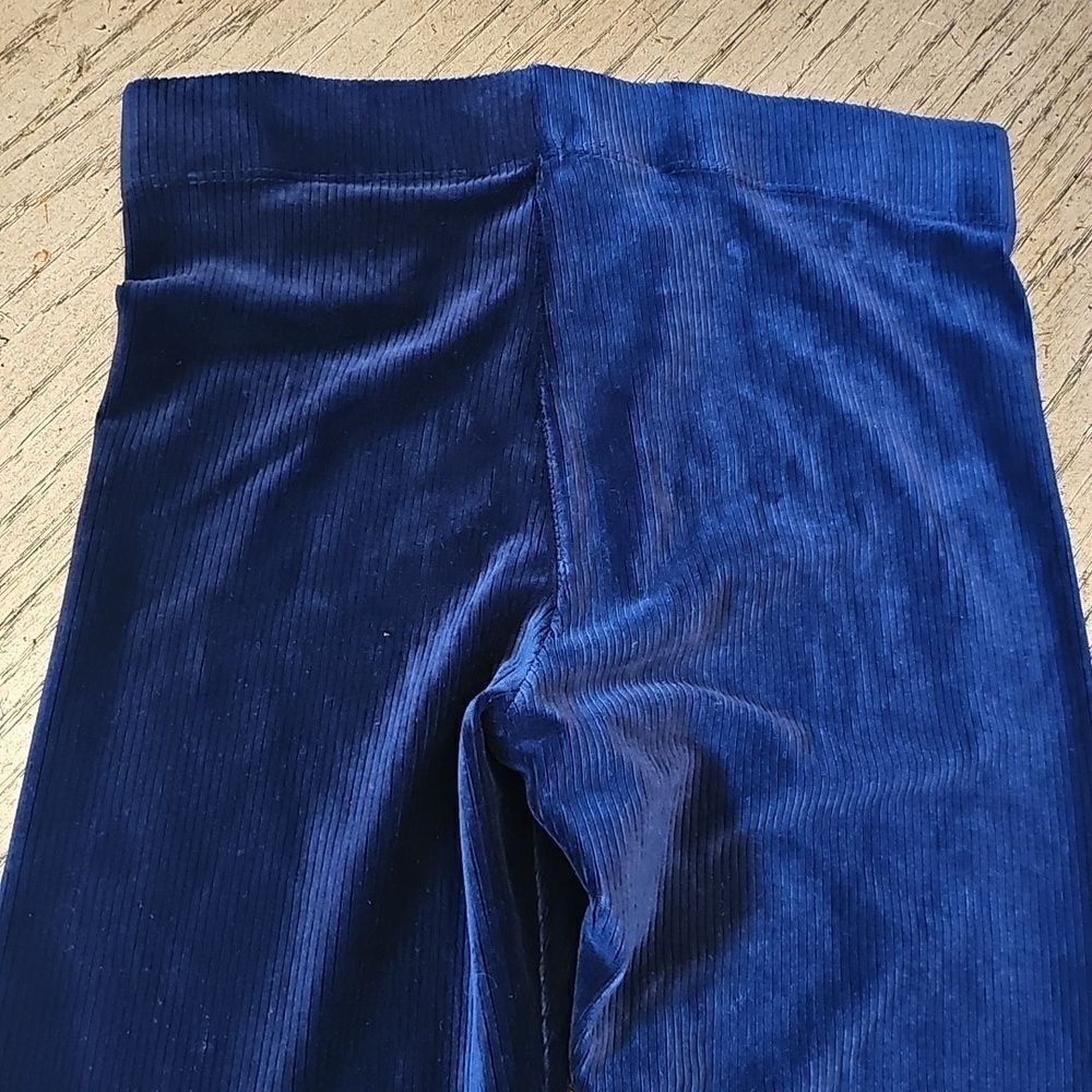 Girls Navy Blue Corduroy Suede Legging Size M - Picture 9 of 12